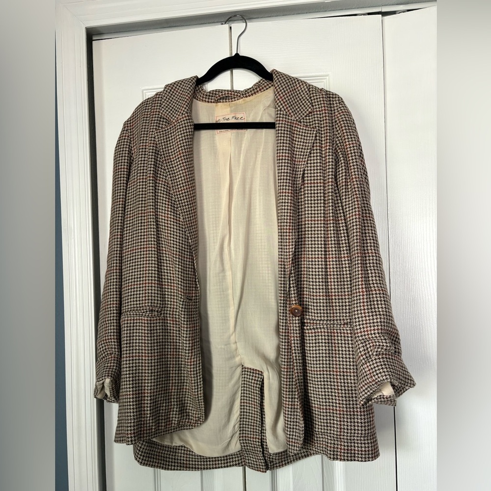 We The Free Boyfriend Houndstooth Blazer